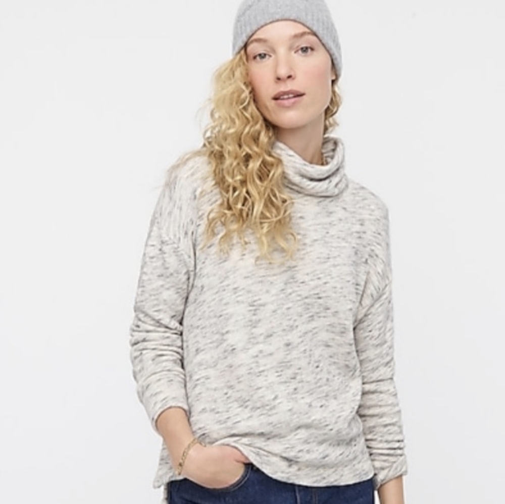 J. Crew Cozy turtleneck in speckled vintage cotton terry